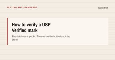 How to verify a USP Verified mark on a supplement
